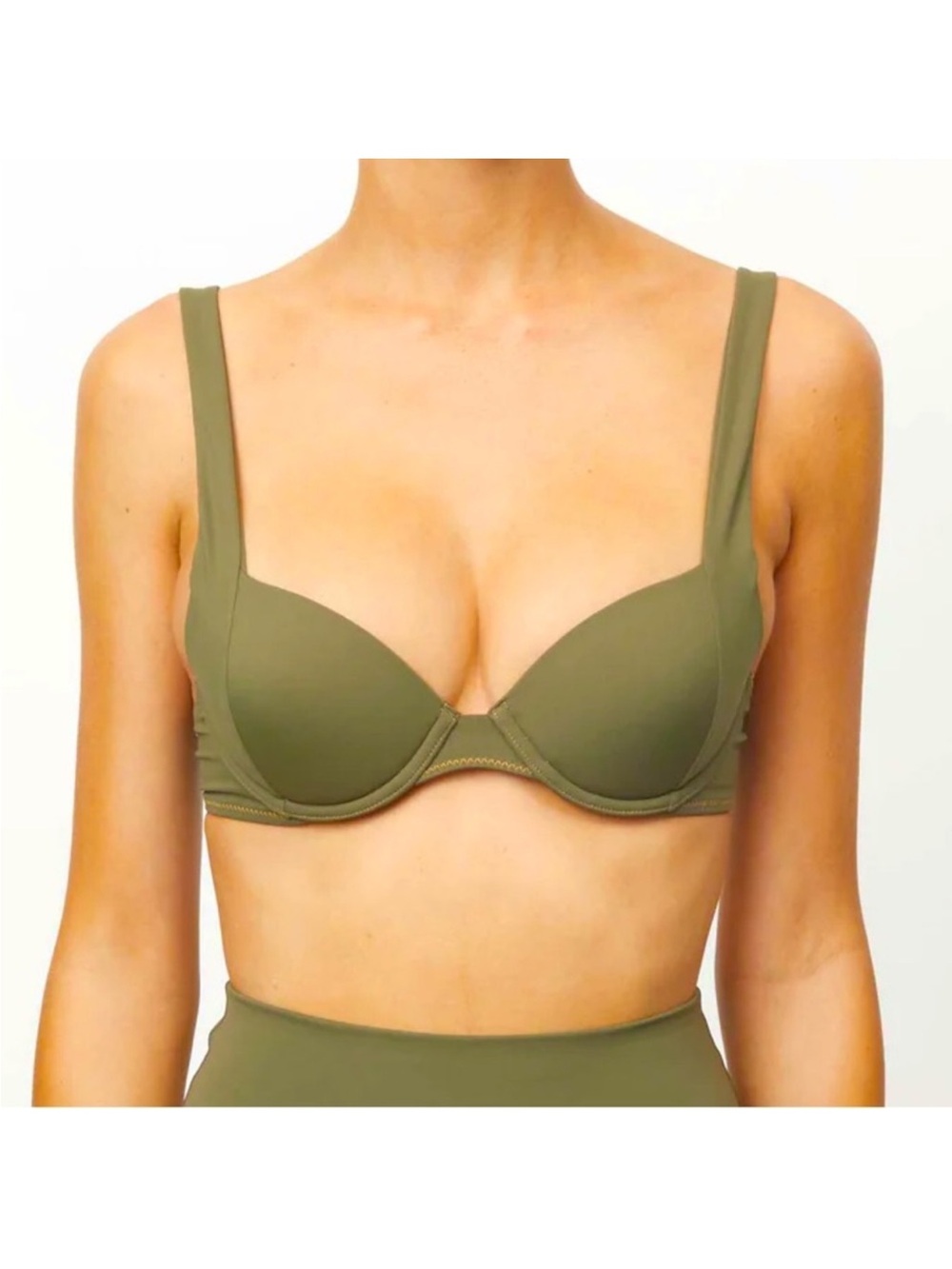 It's Now Cool The Contour Boost Bikini Top Carraway Green Size Medium NWT